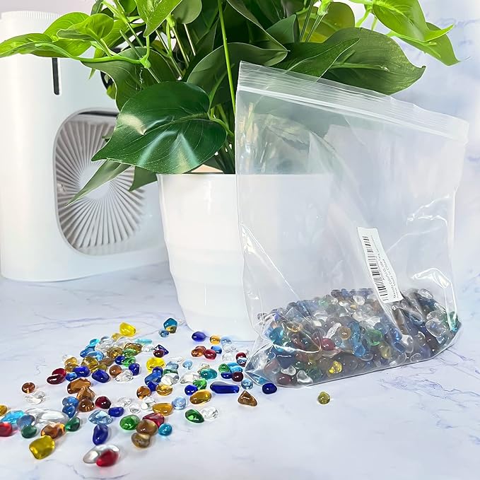 Keedolla 3 LB Clear Gravel for Fish Tank, Sea Glass Pebbles Marbles Pebbles Gravel Rocks Crystal Gemstones for Aquarium|Fish Turtle Tank|Vase Filler|Flowerpot Decoration