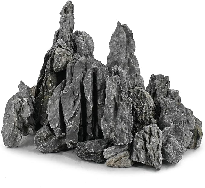 Unocho Seiryu Rock Stone Aquarium Rocks 40LB Fish Tank Rocks for Aquariums Landscaping Model Tank Decoration Aquarium Miniature and Fairy Garden-3 to 12 inches