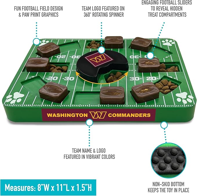 Pets First NFL Washington Commanders Puzzle Toy, Puzzle Treat Dog Toy, Interactive Dog Treat Toy, Dog Puzzle