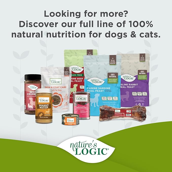 Nature's Logic Grain-Free Canned Dog Food - 95% Animal Proteins - 100% Natural Wet Dog Food Cans - No Common Allergens - All Life Stages - Ideal for Sensitive Dogs - Chicken (13.2 oz, 12 pack)