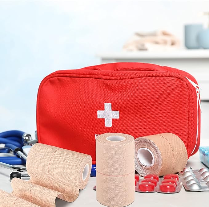 4 Rolls Elastic Tape Adhesive Elastic Tape Self Adhesive Bandage Wrap Flexible Stretch Bandages for Sports Ankle, Knee and Wrist Sprains Animal Pets, 5 Yard (4 Inch in Width)