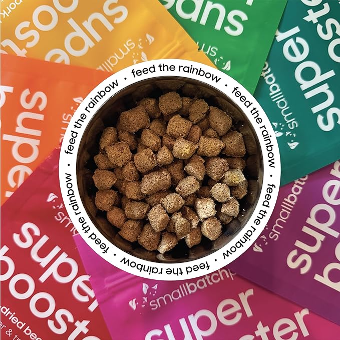 smallbatch Freeze Dried Dog Treats, Superfood Food Topper Turkey Bites for Dogs & Cats, Probiotics, Organic Ingredients, High Protein, Grain Free Healthy Food Topper, Made in The USA, 18 oz Bag