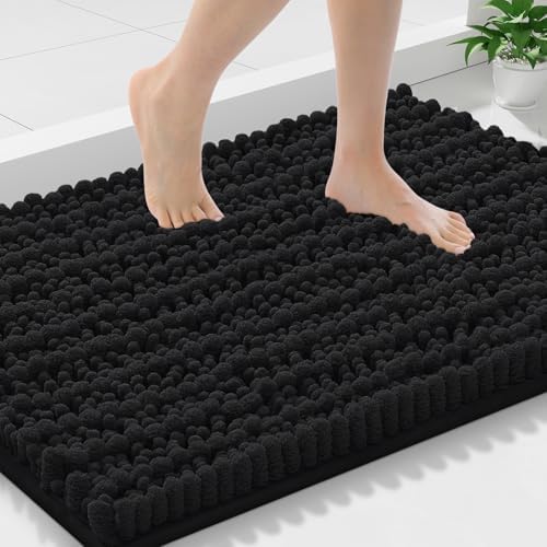 Smiry Bathroom Rugs 30X18, Extra Soft Rubber Backing Chenille Bath Mats by Smiry