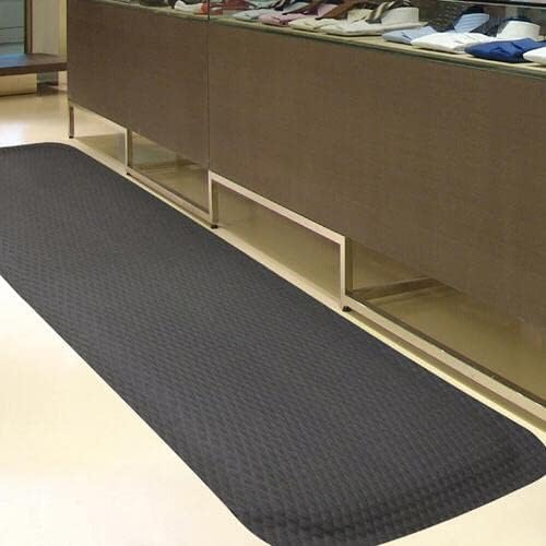 American Floor Mats Hog Heaven 5/8 inch Black & Yellow Border 2' x 5' Nitrile Backed Anti-Fatigue Comfort Mat
