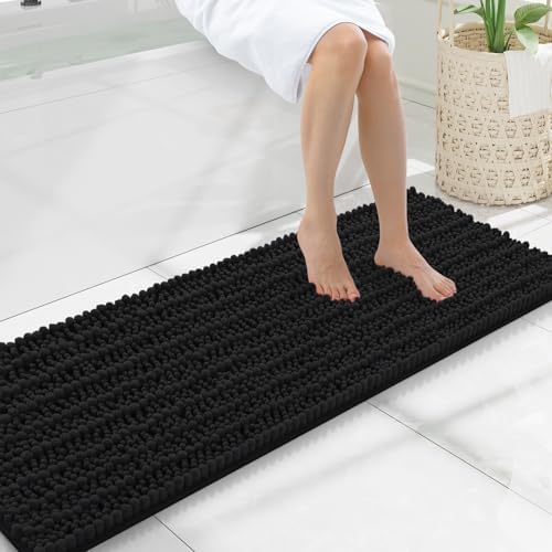 Smiry Bathroom Rugs 47X17, Extra Soft Rubber Backing Chenille Bath Mats by Smiry
