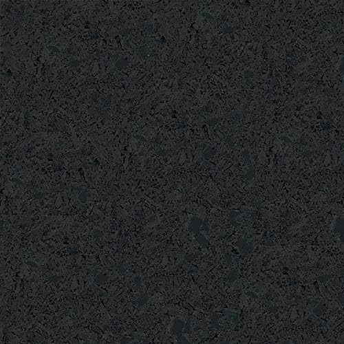 American Floor Mats 1/4in (7mm) Thick Solid Black 4' x 17' Heavy Duty Rubber Rolls, Protective Exercise Mats, Home Gym Rubber Flooring