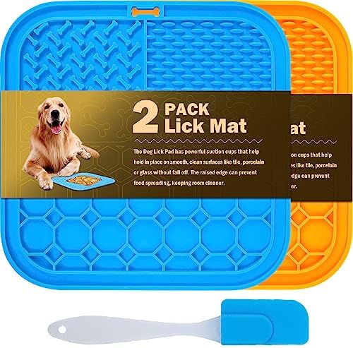 2 PCS Lick Mat for Dogs, Slow Feeder Licking Mat, Anxiety Relief Lick Pad by MooonGem