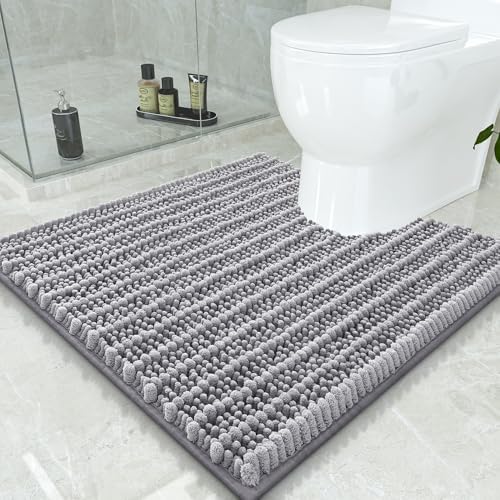 Smiry Bathroom Toilet Rugs U Shaped 24x24, Chenille Bath mats by Smiry