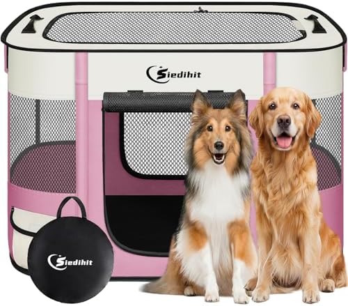 Siedihit 35" Dog Playpen, Cat Puppy Pen, Pet Portable Crate Indoor Outdoor by Siedihit