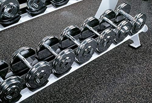 American Floor Mats 1/4in (7mm) Thick 10% Blue/Grey 4' x 3' Heavy Duty Rubber Rolls, Protective Exercise Mats, Home Gym Rubber Flooring