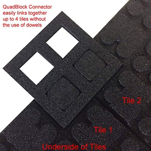 American Floor Mats - Rubber Gym Tiles - 1 Inch Thick - Sound Absorbing - 35% Red/Grey/White 4 Tile Pack (Covers 16 Sq Ft)