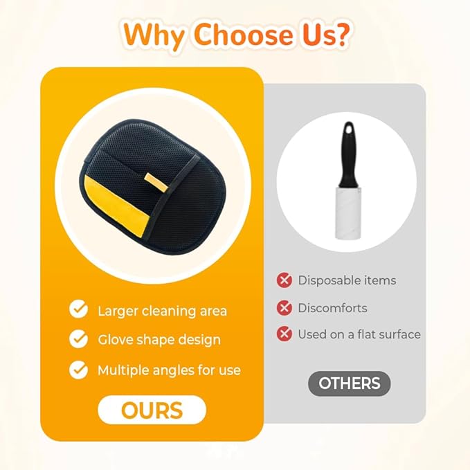 2025 Upgrade Pet Hair Remover Electrostatic Gloves, Reusable Pet Hair Removal Glove for Cats & Dogs, Premium Cat & Dog Hair Remover Mitt for Couch Furniture Carpet Car Seat (3)