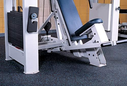 American Floor Mats 1/4in (7mm) Thick 10% Blue/Grey 4' x 3' Heavy Duty Rubber Rolls, Protective Exercise Mats, Home Gym Rubber Flooring