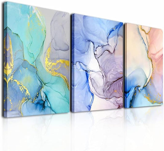 Abstract Wall Decor For Living Room Canvas Wall Art Paintings For Bedroom Colorful Color Abstract Wall Artworks Pictures For Office Kitchen Decoration Bathroom Home Decorations Art 3 Piece 16x24 Inch