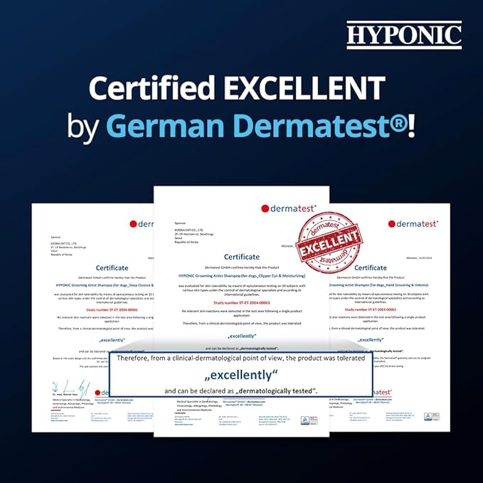 HYPONIC Grooming Artist Shampoo - Hypoallergenic Pet Shampoo for Groomers (Hand Scissoring & Volume (17.9 oz))