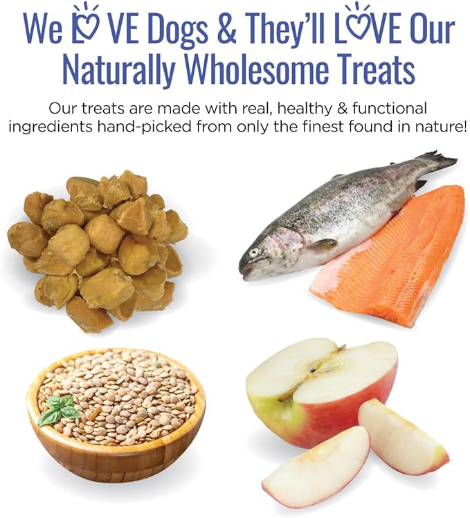 Smart Cookie All Natural Soft Dog Treats - Trout & Apple - Healthy Dog Treats for Allergies, Sensitive Stomachs - Chewy, Grain Free, Human-Grade, Made in The USA - 5oz Bag