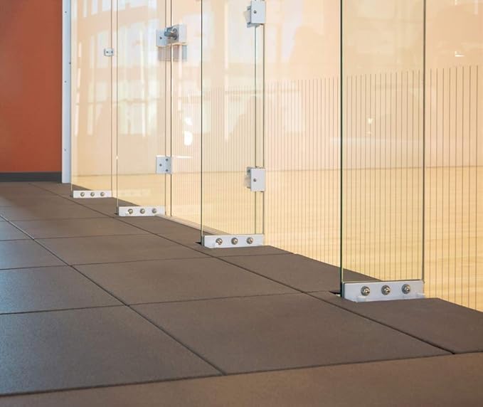 American Floor Mats - Rubber Gym Tiles - 1 Inch Thick - Sound Absorbing - 35% Red/Grey/White 4 Tile Pack (Covers 16 Sq Ft)