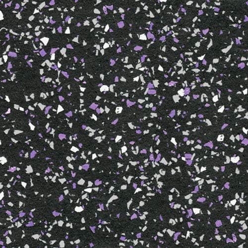 American Floor Mats - Extreme Rubber Gym Tiles - 1 Inch Thick Colorful - Superior Shock and Sound Absorbing - 35% Purple/Grey/White 100 Pack (Covers 400 Sq Ft)