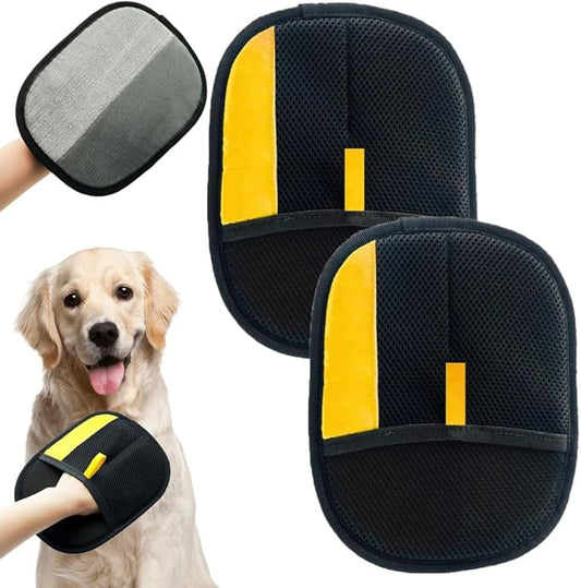 2Pcs Electrostatic Gloves Pet Hair Removal, Pet Hair Remover Glove, Washable Reusable Dogs Cats Hair Gloves for Furniture Bed Sheets Couch Clothes Carpet Car