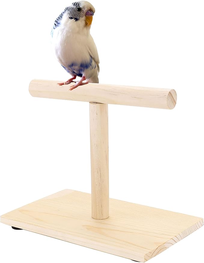 Bird Perch Stand, Bird Training Portable Tabletop Platform, Parrot Bird Cage Toy Gym Accessories for Parakeets Cockatiels, Conures, Macaws, Finches Lovebirds