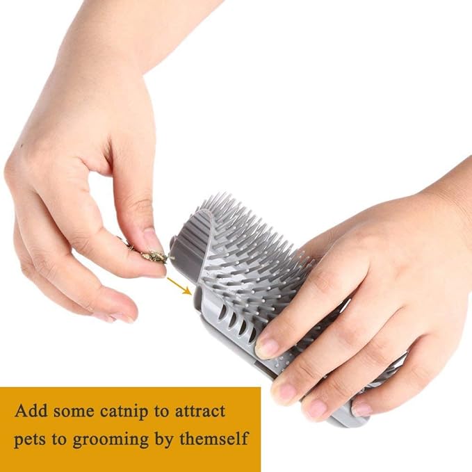 3.0 Softer Cat Self Groomer with Catnip, Dog Cat Corner Groomer,Wall Corner Scratcher Comb,Grooming Massage Brush, Perfect Scratch Massager Tool for Long & Short Fur Kitten/Puppy (1 Pack)
