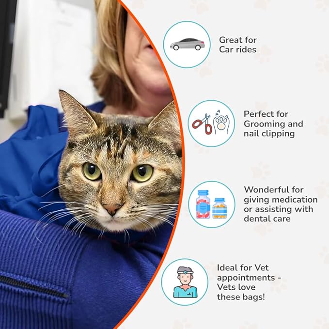 Cozy Comfort Carrier - Large Cobalt Blue Cat Carrier Soft for Grooming, Vet Visits, Medication Administration, Dental Care, Nail Trimming, and Car Travel