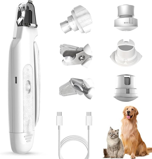 2-in-1 Cat Nail Clippers & Dog Nail Clippers Trimmers for Large Medium Small Dogs Cats Claw Trimmer Quick Sensor and Safety Guard USB Rechargeable with 2 LED Lights Dogs Nail Trimmer