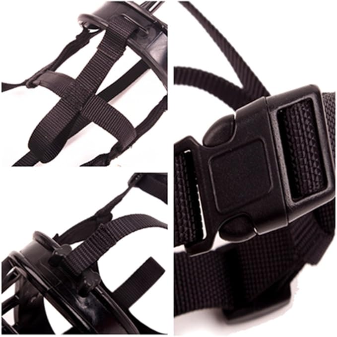 Basket Dog Muzzles-Soft Adjustable Breathable Mask Anti Biting Chewing Barking Training Dog Muzzle for Small Medium Large Dogs (Black, 6: Snout 15-17")