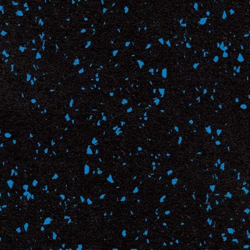 American Floor Mats 1/4in (7mm) Thick 10% Blue 4' x 18' Heavy Duty Rubber Rolls, Protective Exercise Mats, Home Gym Rubber Flooring