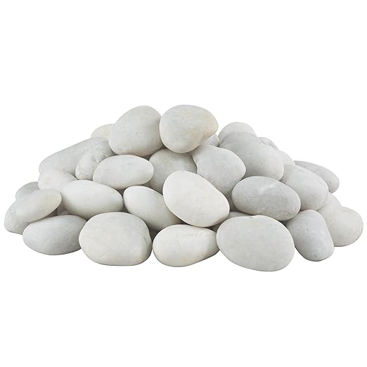 40lbs White River Rocks for Landscaping, 3-4 Inch Large Natural Unpolished Bulk Pebbles, Hand-Picked Premium Stones for Garden Design Fish Tank, Pathways and Backyard