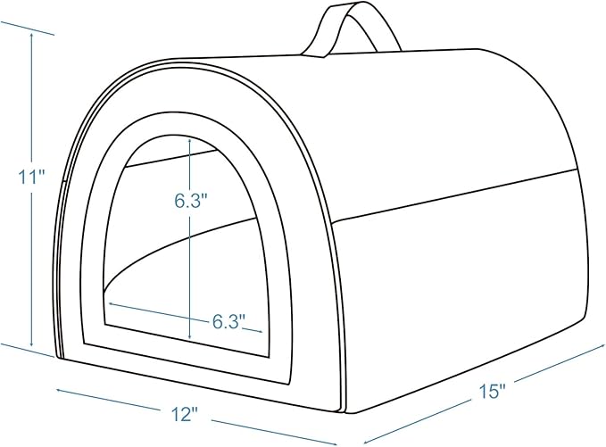 Jiupety Cozy Small Pet Dog House, 2 in 1 Puppy House, S Size for Cat and Puppy, Warm Cave Sleeping Nest for Cats and Dogs, S(15"×12"×11"), Up to 5.5 Lb, Brown
