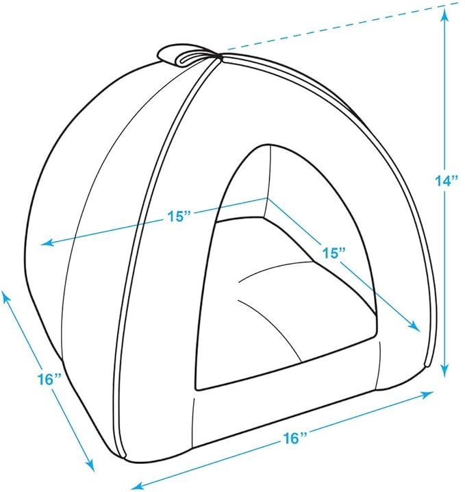 Best Pet Supplies Pet Tent-Soft Bed for Dog and Cat Brown Linen, 16" x 16" x H:14"
