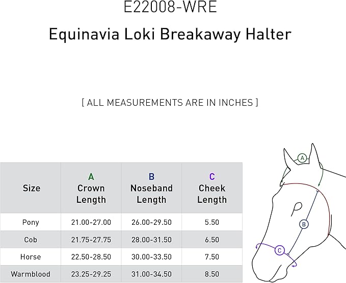 Equinavia Loki Adjustable Breakaway Horse Halter - Wine Red - Horse