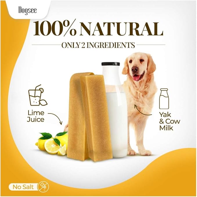 Dogsee Original Himalayan Yak Cheese Dog Chews XL - 6 Chews | Dog Treats Rawhide Free | Fight Plaque & Tartar | All Natural Long Lasting | Odourless and Great for Cleaning Teeth