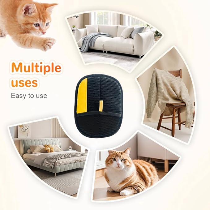 Pet Hair Removal Glove for Cats & Dogs, 2025 Upgrade Pet Hair Remover Glove, Electrostatic Pet Hair Removal Gloves for Dogs and Cats, Reusable Pet Hair Remover Glove (3)