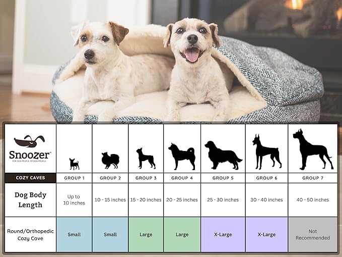 Snoozer Luxury Cozy Cave Dog Bed - Indoor Dog Bed with Cover Cave, Covered Calming Burrow for Medium & Large Sized Pets with Blanket Attached, Enclosed, Washable - XL, Buckskin