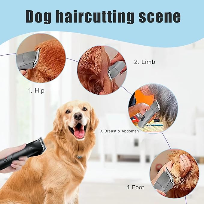 3Pack 4FC Blades for Dog Grooming Blades Compatible with Andis,Oster A5,Wahl km10 Dog Clippers,Detachable Dog Clipper Blade for Dog Cat Horse Animal,Size-#4FC, 3/8-Inch Cut Length (9.5mm)