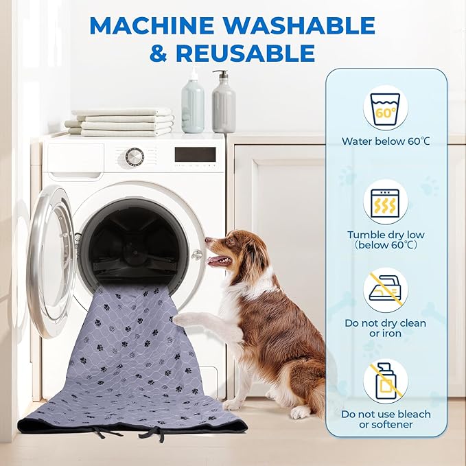 Fostanfly Washable Dog Pee Pads, 2 Pack 36''x72'' Non Slip Reusable Puppy Pee Pads with Great Urine Absorption, Dog Mats for Whelping, Potty, Pet Training