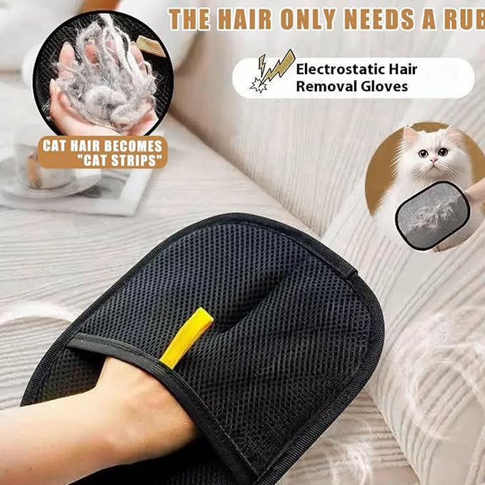 2025 Upgraded Pet Hair Removal Glove |Double-Sided – Reusable Grooming & Bathing Glove for Dogs and Cats |Soft Silcone Touch |Easy Deshedding and Cleaning Mitt (Black, 2 PCS)