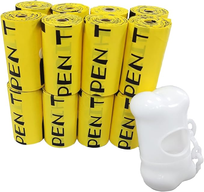 Dog Poop Bag, Biodegradable, Waste Bags with Dispensers, Guaranteed Leak Proof and Extra Thick, Certified Home Compostable, Plant-Based Dog Waste Bags, Eco-Friendly, 240 counts 16 rolls (Yellow, 16)