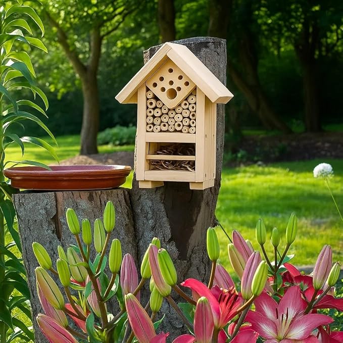 2 PK Premium Bug Hotel Kit Cedar Wood Insect Hotel - DIY Insect House Kit to Build - Backyard Bee House, Nesting Habitat Shelters, Garden Shelter for Bees, Butterflies, Bugs,Heavy Duty Thickness