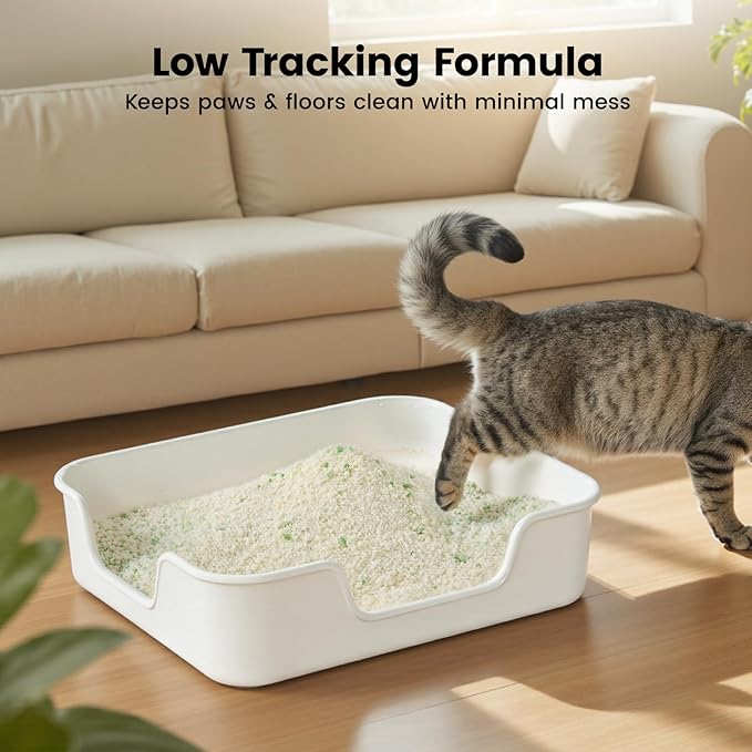 Gardner Pet Cassava Cat Litter, Clumping Cat Litter with Odor Control, Low Dust, Natural Plant-Based Litter, Fast Absorption & Low Tracking Kitty Litter, Unscented with Deodorizing Pellets (9LBS*2)