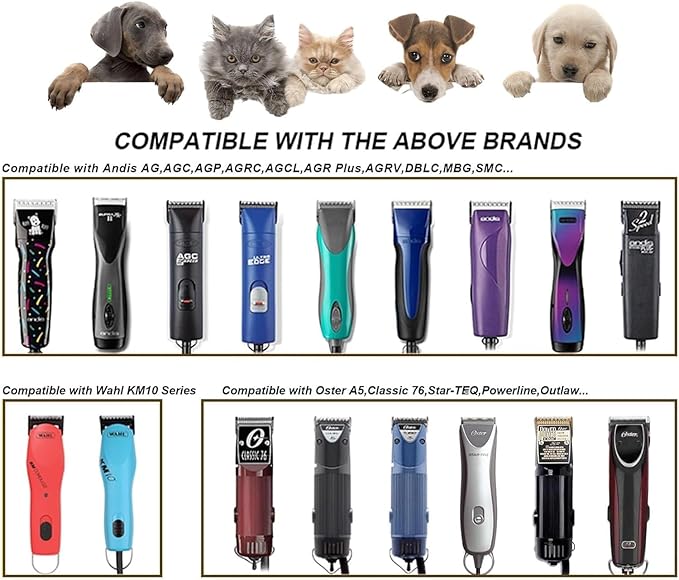 2pcs 4FW Wide Blades for Dog Grooming Blades Compatible with Andis,Oster A5,Wahl km10 Dog Clippers,Size-#4FW, 3/8-Inch Cut Length (9.5mm)(2pcs #4FW)