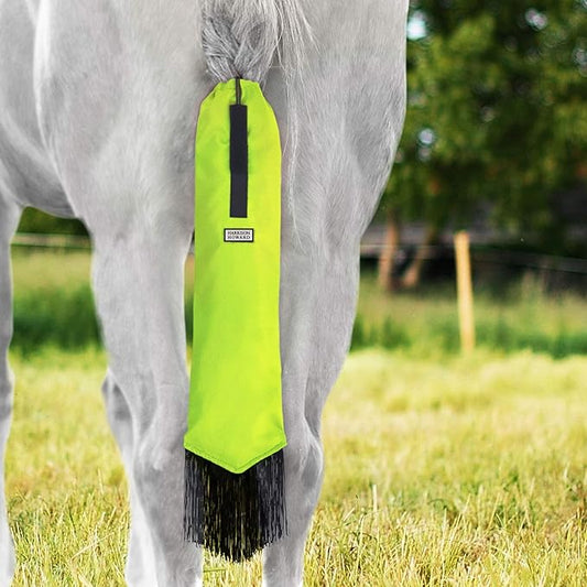 Harrison Howard Smooth Lightweight Adjustable Fastener Nylon Horse Tail Bag with Fringe
