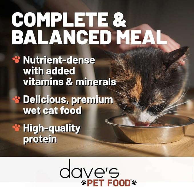 Dave's Pet Food Grain Free Wet Cat Food (Tuna Entrée in Gravy), Naturally Healthy Canned, Added Vitamins & Minerals, Wheat & Gluten-Free, 3 oz (24 Pack)