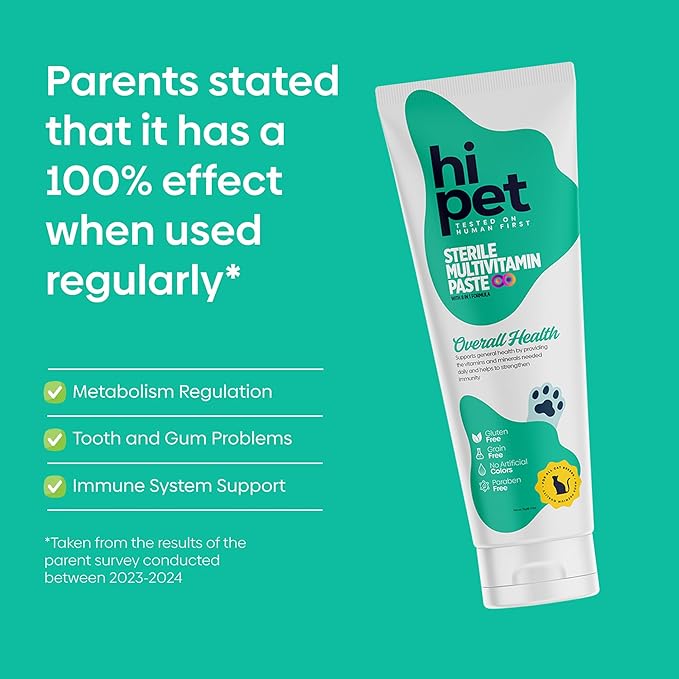 Hi Pet Multivitamin Cat Malt, Cat Treats Lickable, Supports Immune System, Metabolism, Dental Health, Weight Control, Iron for Cats, 2.65 Oz (Pack of 1)
