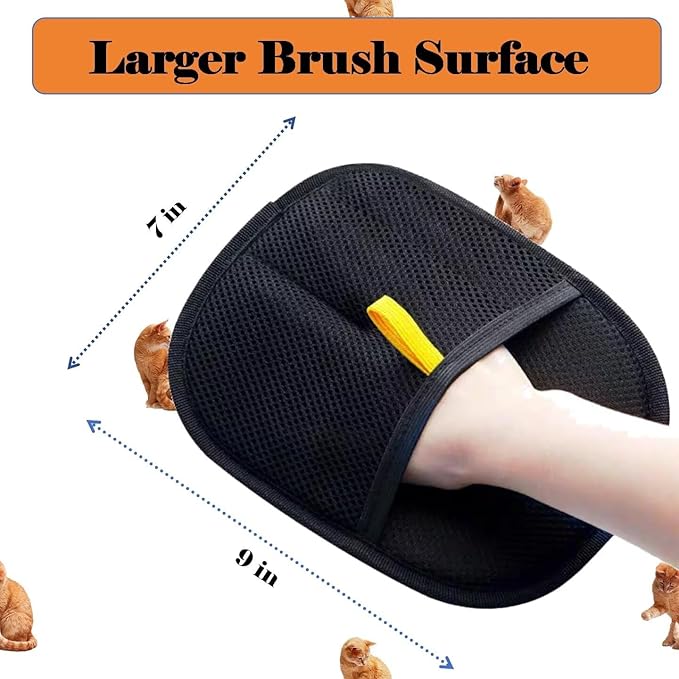 3 PCS Pet Hair Removal Glove for Cats & Dogs, Electrostatic Grooming Gloves for Pet Hair, Reusable Double Sided Static Hair Remover for Couch, Furniture, Carpet & Car Seat