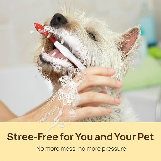 HICC PET Teeth Cleaning Wipes for Dogs & Cats, Remove Bad Breath by Removing Plaque and Tartar Buildup No-Rinse Dog Finger Toothbrush, Disposable Gentle Cleaning & Gum Care Pet Wipes, 100 Counts