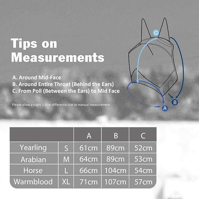 Harrison Howard Pro Luminous Horse Half Face Fly Mask Large Eye Space with Ears UV Protection for Horse Coral Orange L
