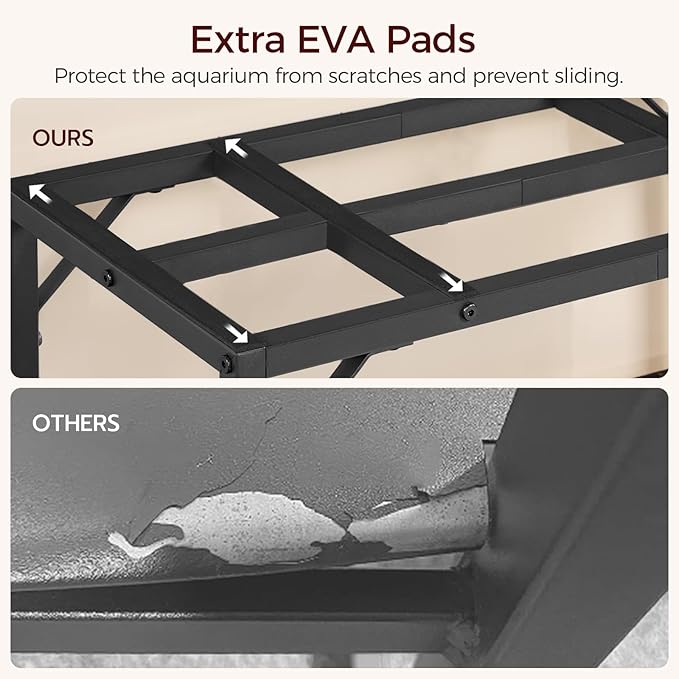 30 Gallon Fish Tank Stand, Aquarium Stand with 2-Tier Storage Shelves, Heavy Duty Breeder Turtle Terrarium Stand Rack for Home Office, 30.0" L x 11.8" W x 24.4" H, Rustic Brown FTHR3001